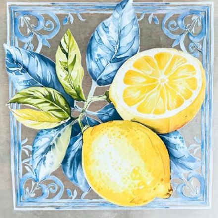 Galanterie: Zažehlovací aplikace citrony 22,5x22 cm (1ks)
