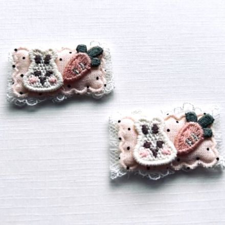 Galanterie: Aplikace / nášivka 4,5x2 cm (1ks) - růžová
